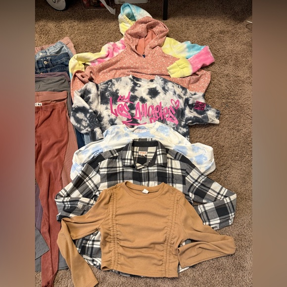 Huge Lot of Assorted Girls Tops, Shorts, Jeans, Leggings, Tanks in sz 10/12 L - Picture 7 of 10